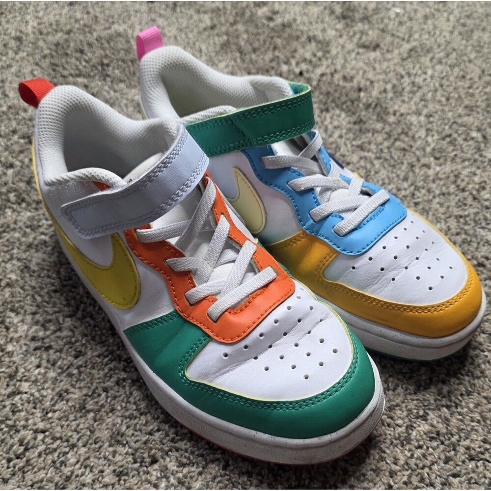 Nike Court Borough Sneakers Youth Size 2 Unisex Colorblock School Activewear